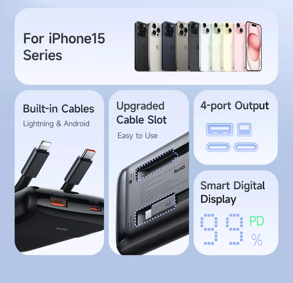 پاوربانک 10000 با کابل 22.5 وات مک دودو MC-024