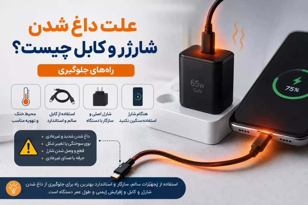 علت داغ شدن شارژر و کابل چیست
