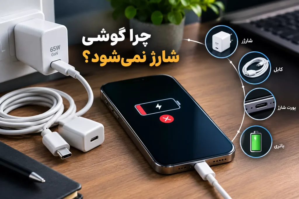 چرا گوشی شارژ نمی‌شود و روش بررسی شارژر و کابل